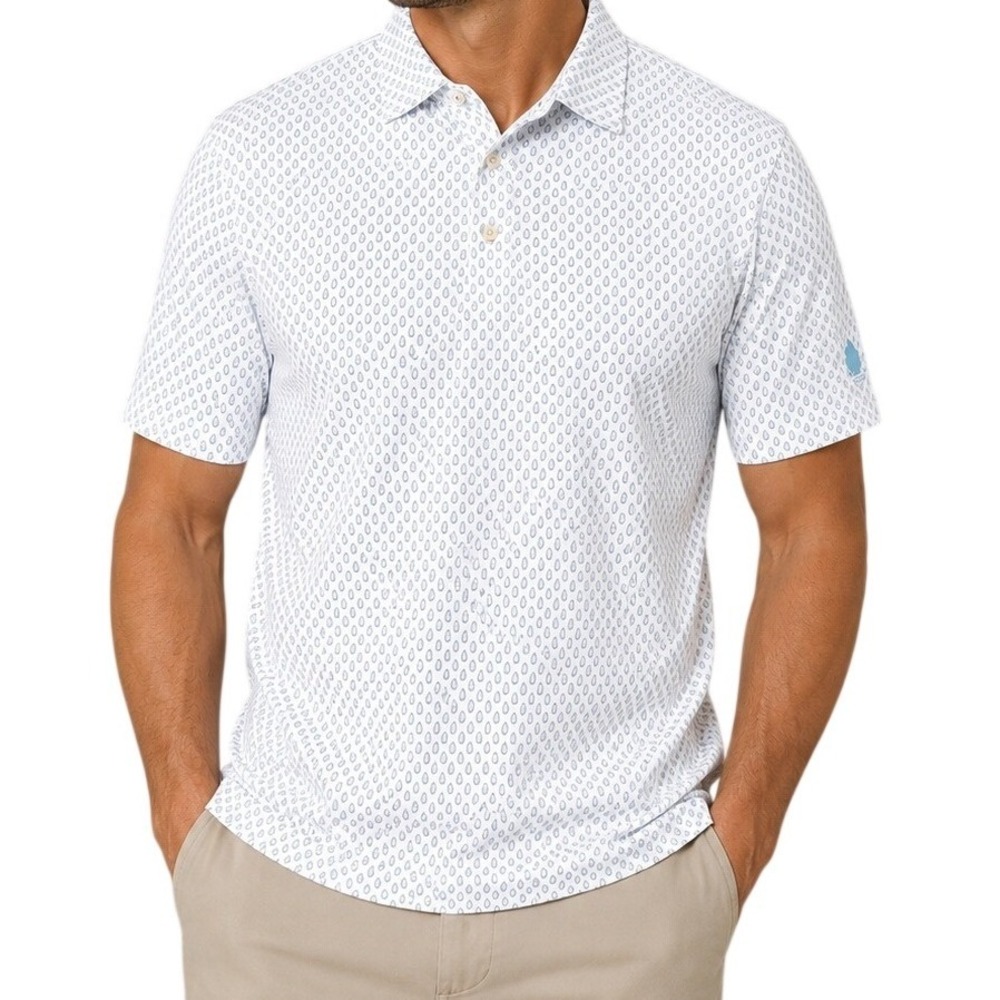 Peter Millar Blue Skull Print Polo Shirt Men's XL